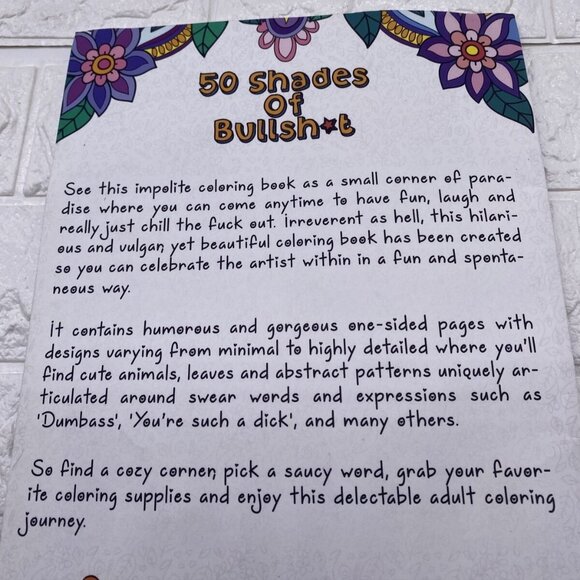 50 Shades Of Bullsht: Hilarious & Bold Adult Coloring Book For Relaxation - Picture 2 of 10